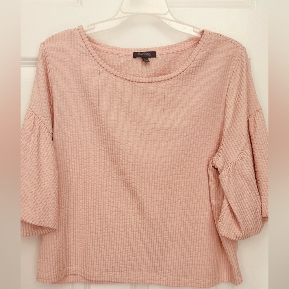 Pink Textured Waist length top